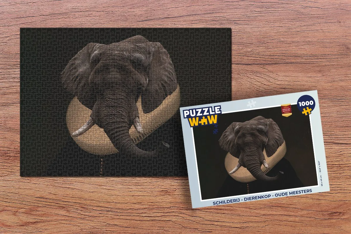 PuzzleWow Dierenkop Oude Meesters Legpuzzel 1000 Stuks - Multicolor