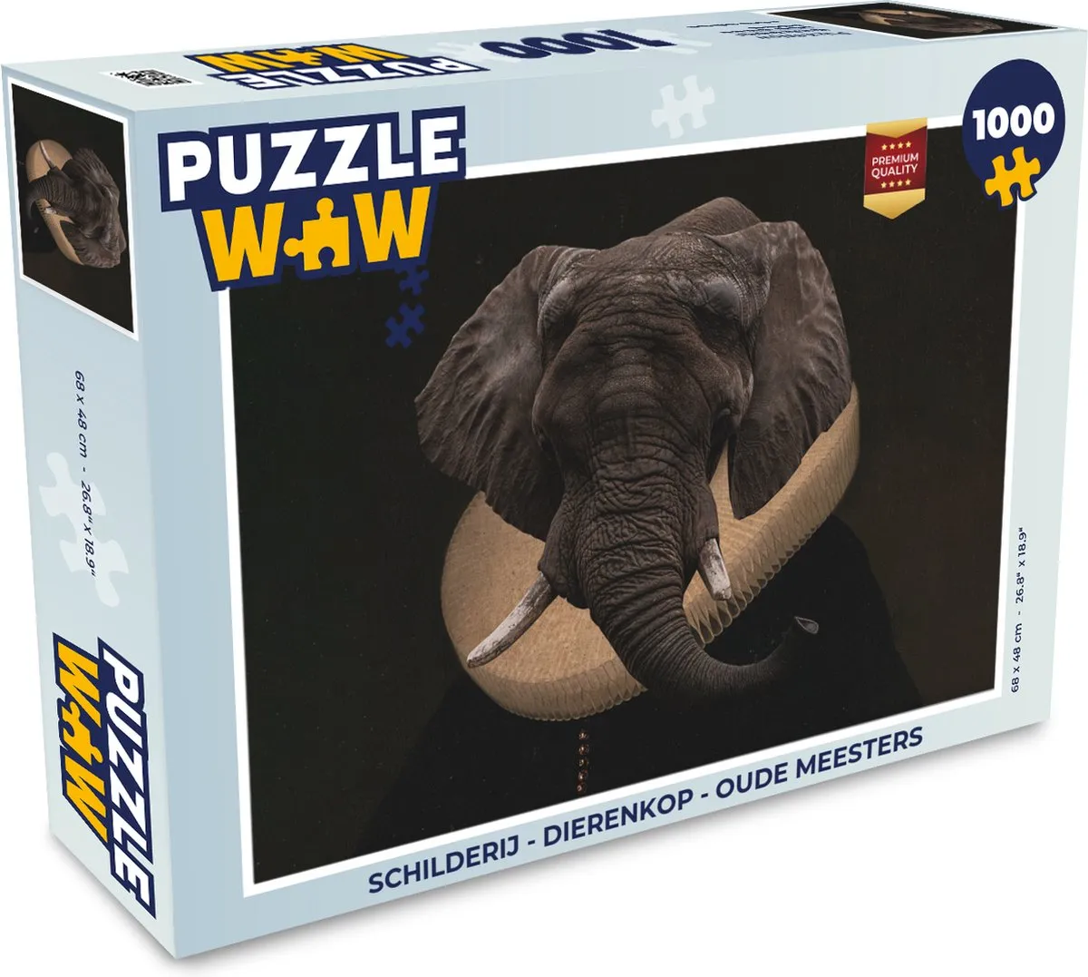 PuzzleWow Dierenkop Oude Meesters Legpuzzel 1000 Stuks
