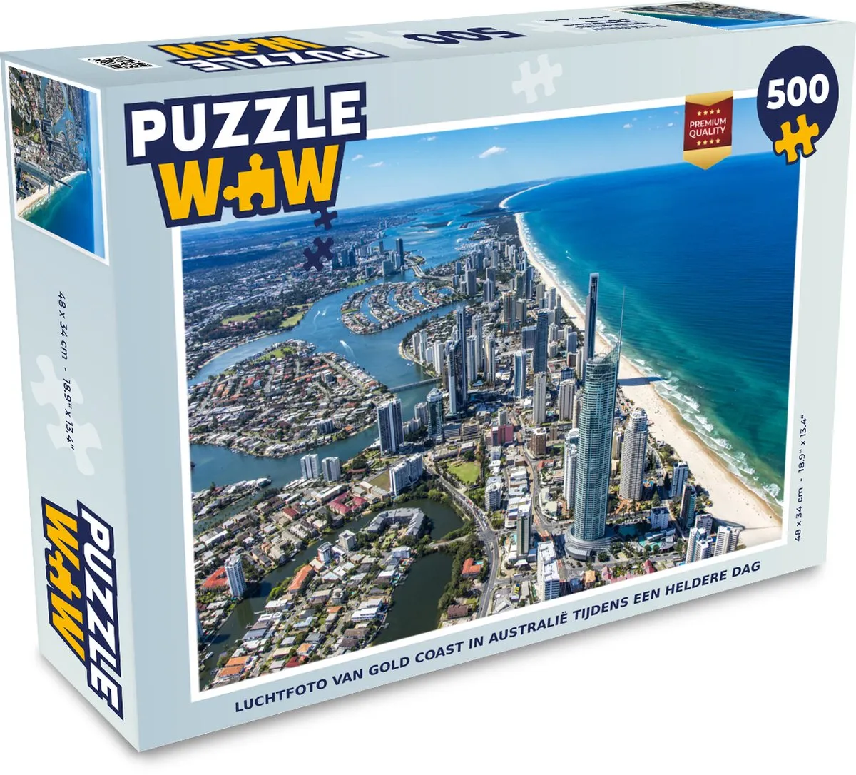PuzzleWow Gold Coast Luchtfoto Legpuzzel 500 Stuks - Multicolor
