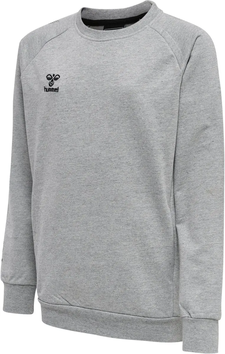 Hummel Move Grid Katoenen Sweater - Grijs Melange - afbeelding 2 van 6