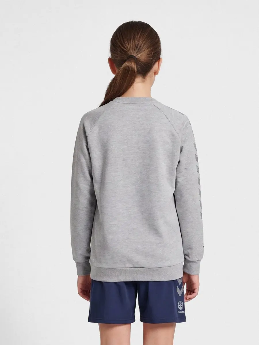 Hummel Move Grid Katoenen Sweater - Grijs Melange - afbeelding 6 van 6