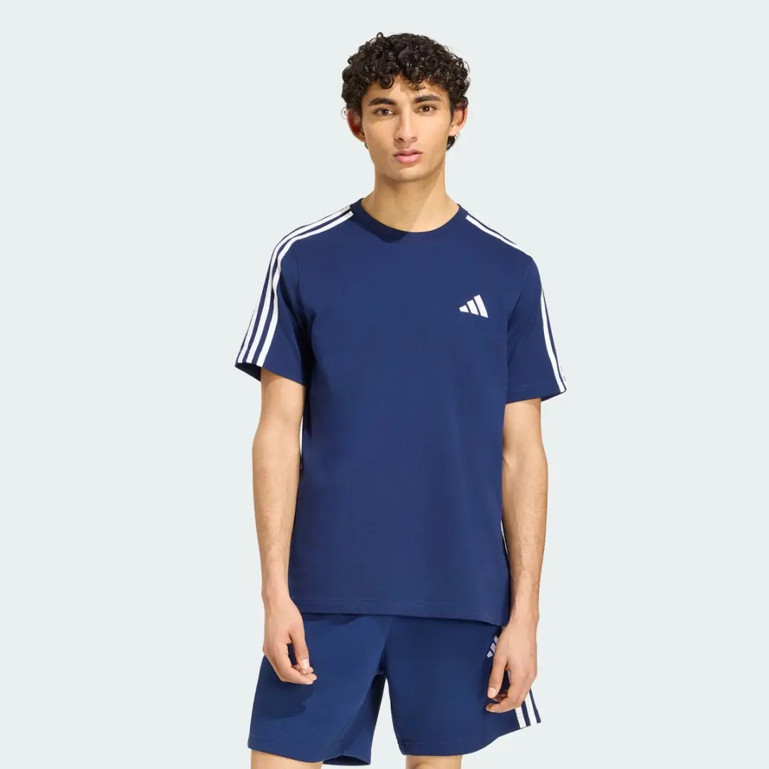 Adidas Essentials 3-Stripes T-shirt Heren Blauw L - afbeelding 6 van 6