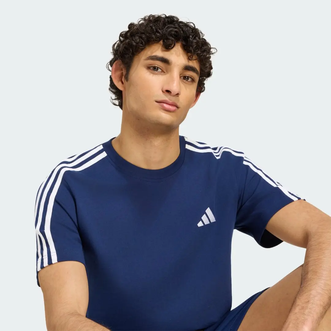 Adidas Essentials 3-Stripes T-shirt Heren Blauw L - afbeelding 5 van 6