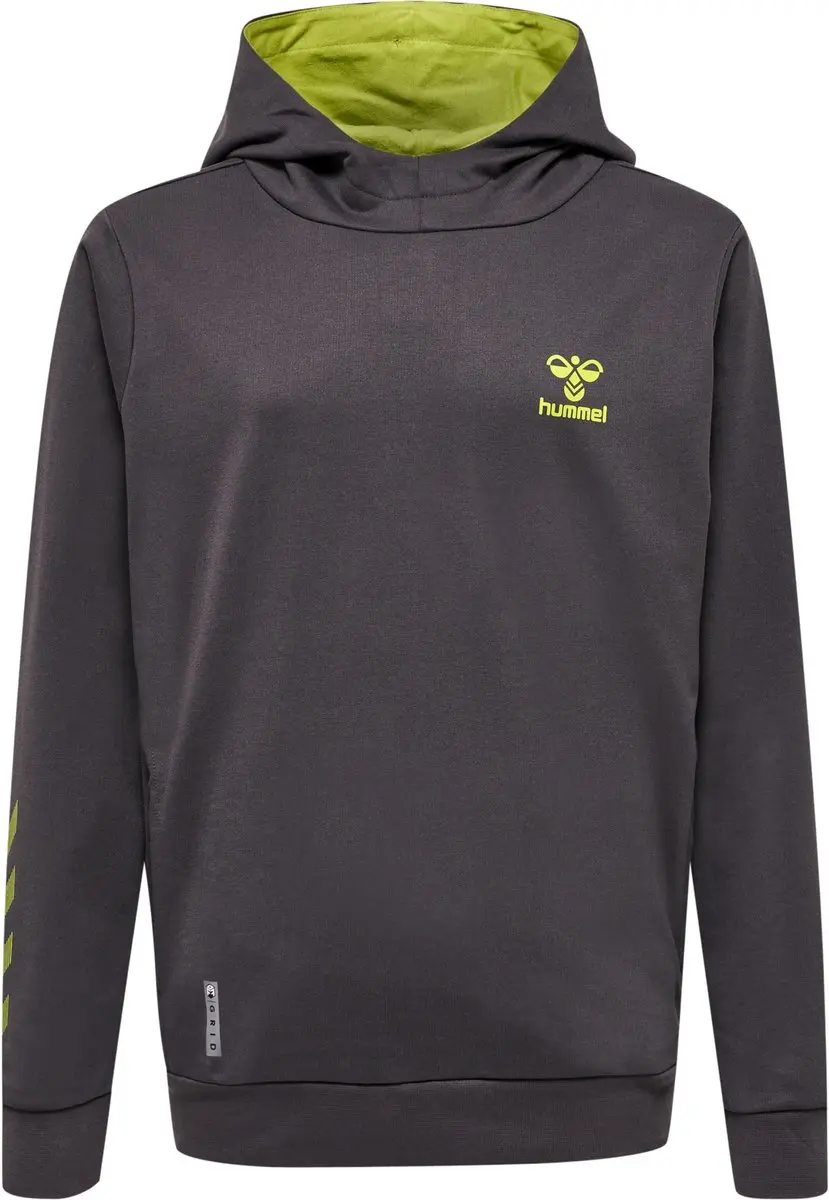 Hummel Off-Grid Katoenen Hoodie Kids 116 - Forged Iron/Dark Citron