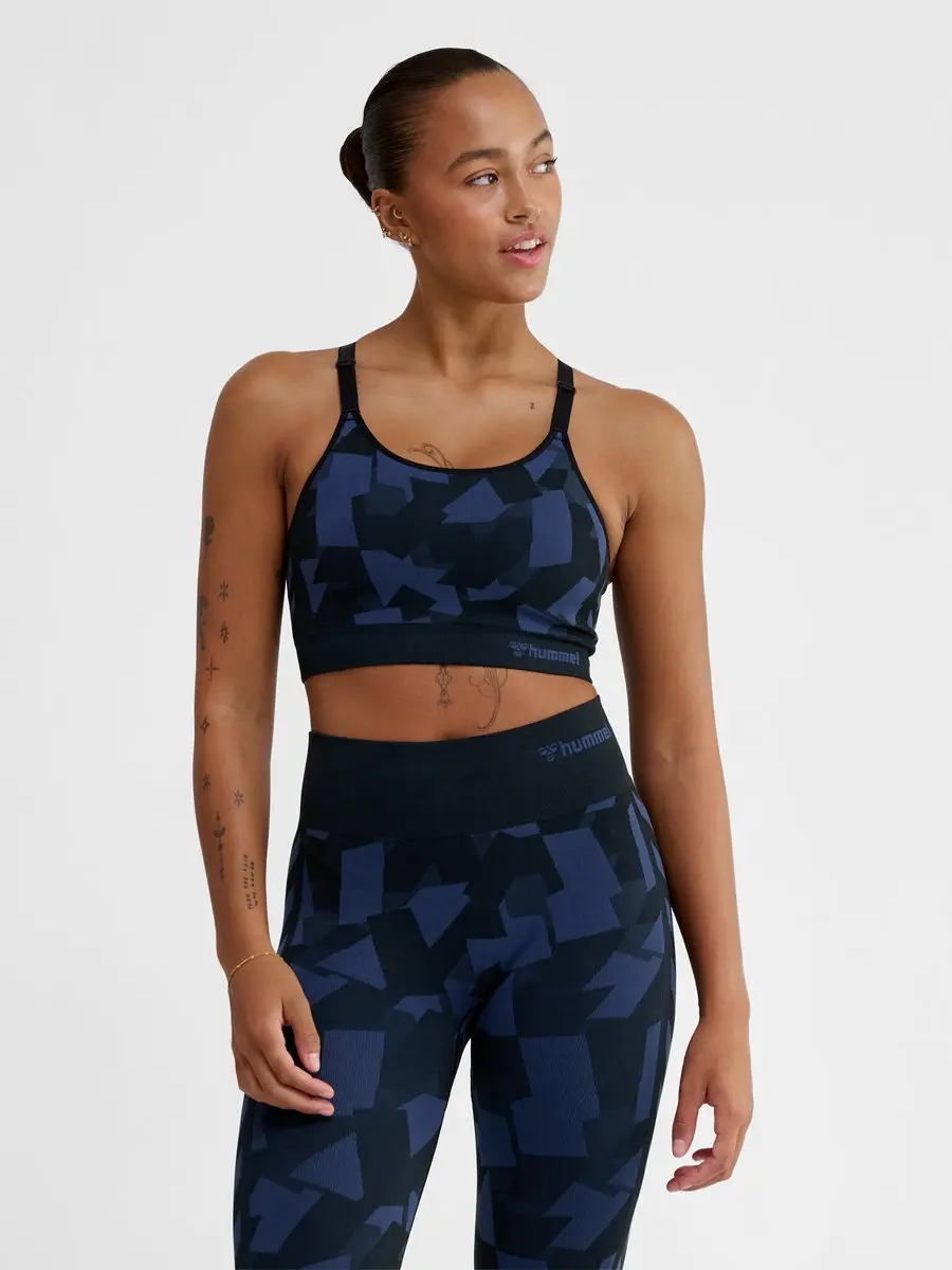 Hummel Combine Seamless Padded Bra - S - Indigo Melange - afbeelding 4 van 6