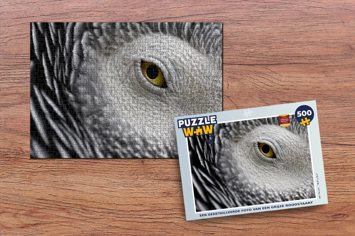 PuzzleWow Legpuzzel Een Grijze Roodstaart 500 Stuks - Multicolor