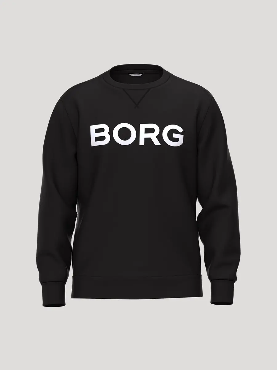 Björn Borg Essential 3 Sweater Heren Trui Met Lange Mouwen Mannen - Katoen - Zwart - Maat XL