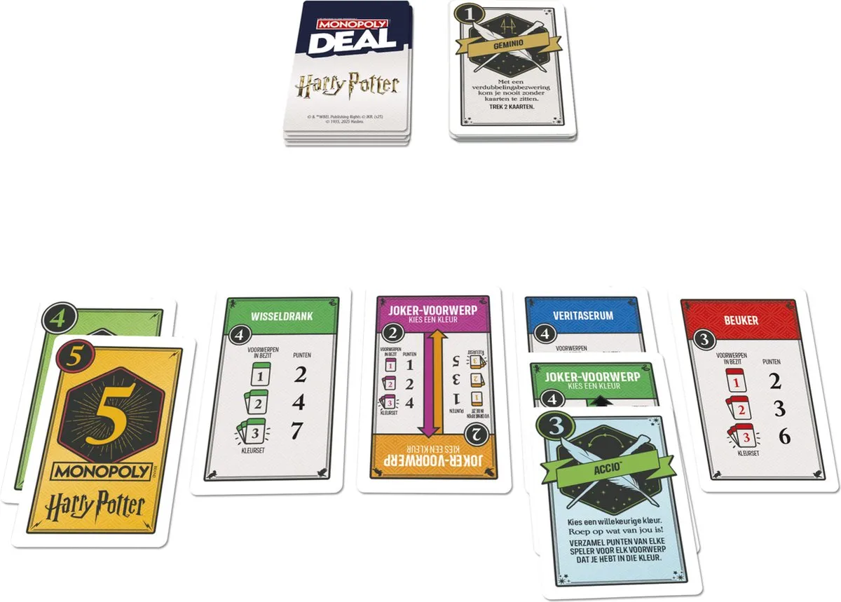 Monopoly Deal Harry Potter Kaartspel G0717104 - 2-5 Spelers