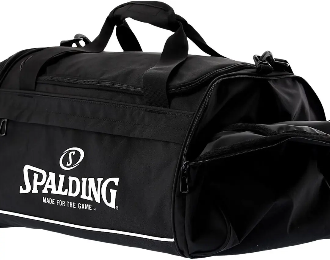Spalding Team Medium Sporttas 50L - Zwart/Wit - afbeelding 4 van 6