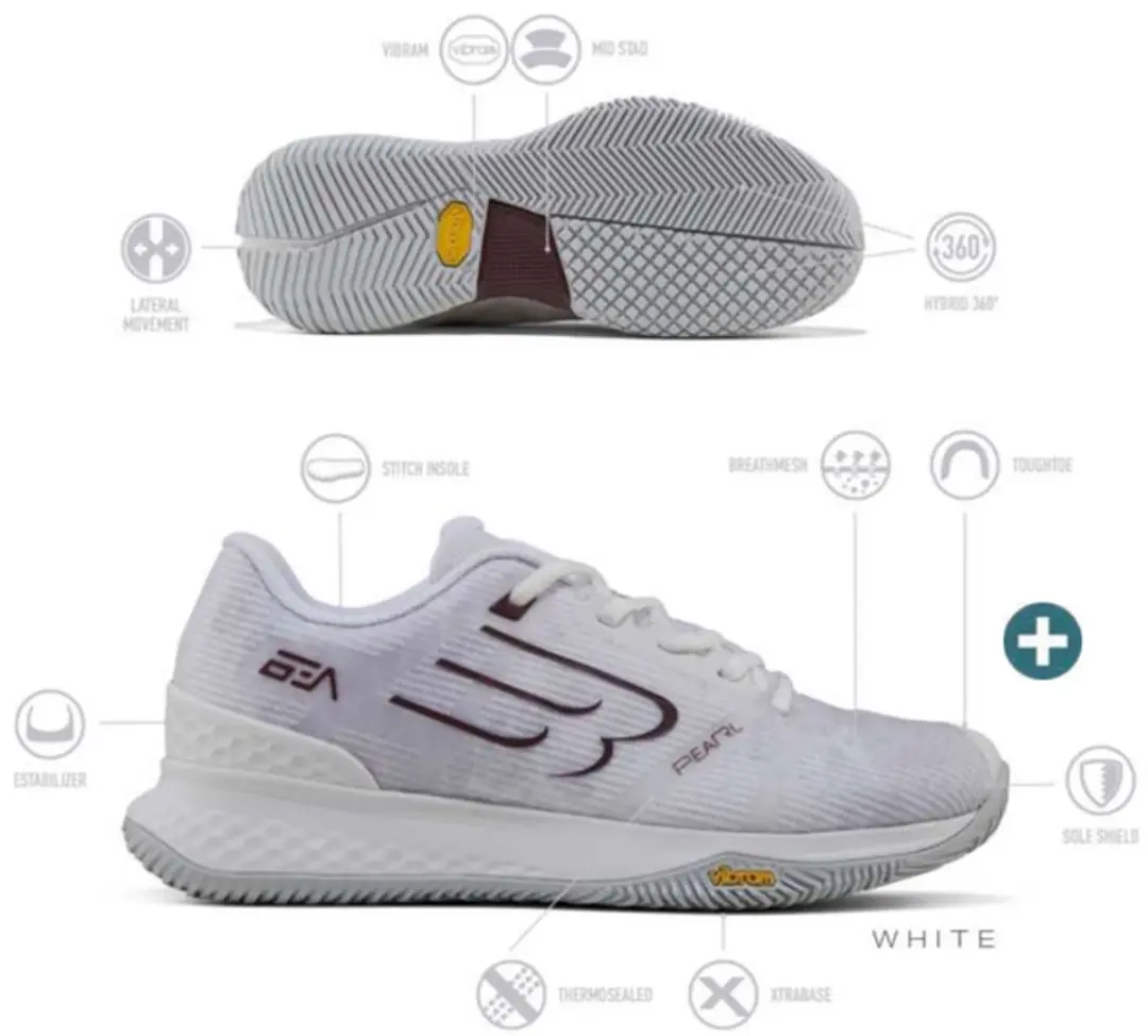 Bullpadel Pearl Vibram 26i Padelschoen - Wit 38.5 - afbeelding 5 van 5