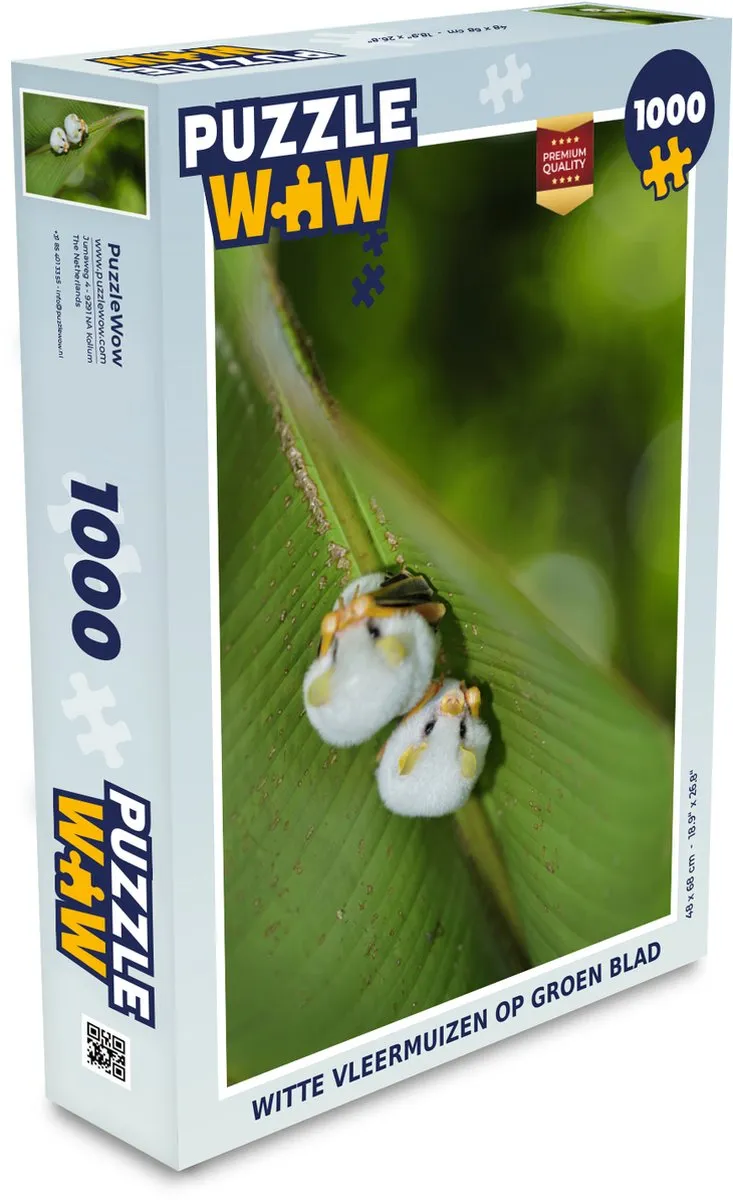 PuzzleWow Legpuzzel Witte Vleermuizen 1000 Stuks