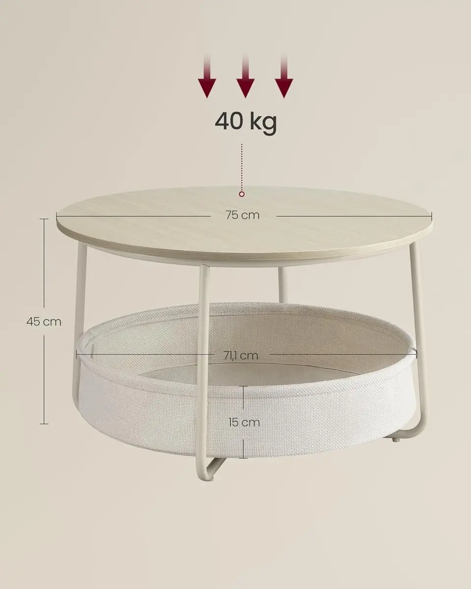 Songmics Vasagle LCT244K01 Salontafel 75x45cm - Beige - afbeelding 5 van 6