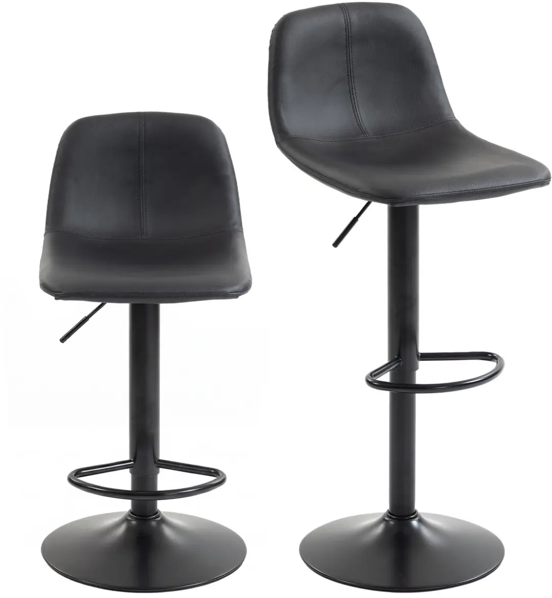 HOMCOM-Barstool-PU-44 x 37 x 104 cm-Zwart