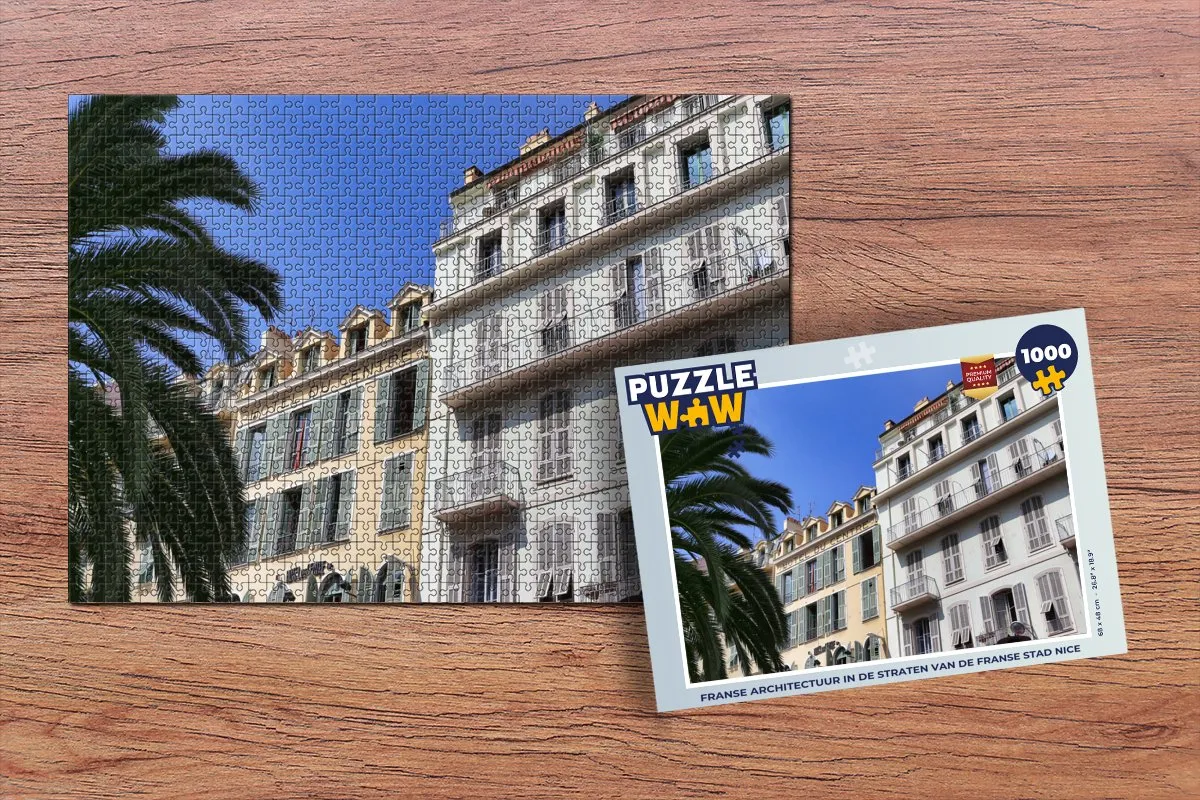 PuzzleWow Frankrijk Architectuur Nice Legpuzzel 1000 Stuks - Multicolor