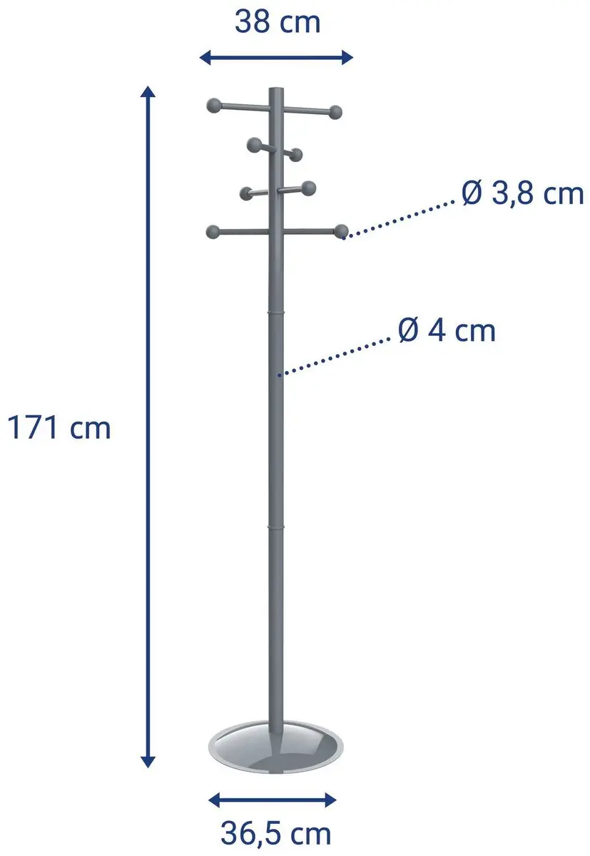 MAUL MAULsaphir Lite Kapstok 8 Haken 171cm Grijs - afbeelding 2 van 6