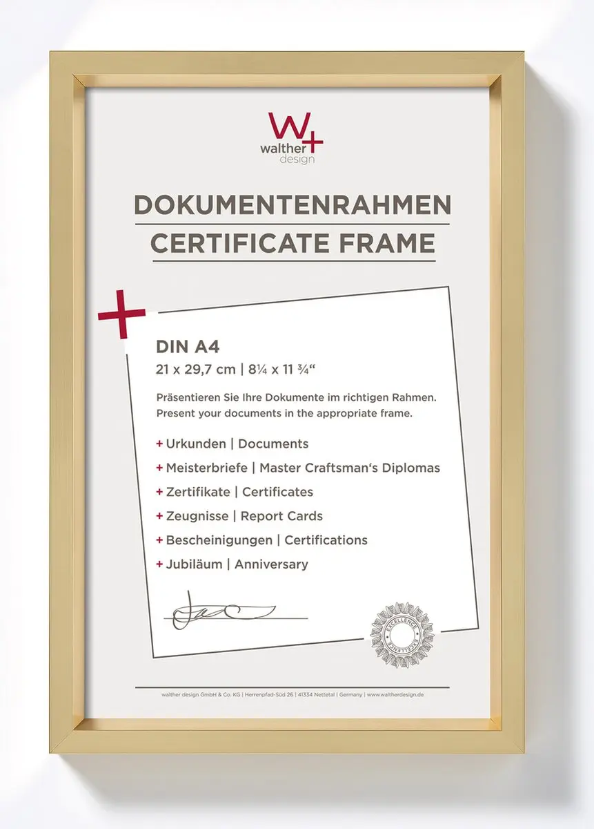 Walther Steel Style Fotolijst 21x29.7cm Goud