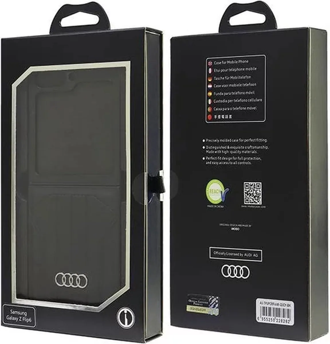 Audi Synthetic Leather MagSafe Back Case - Samsung Galaxy Z Flip 6 - Zwart