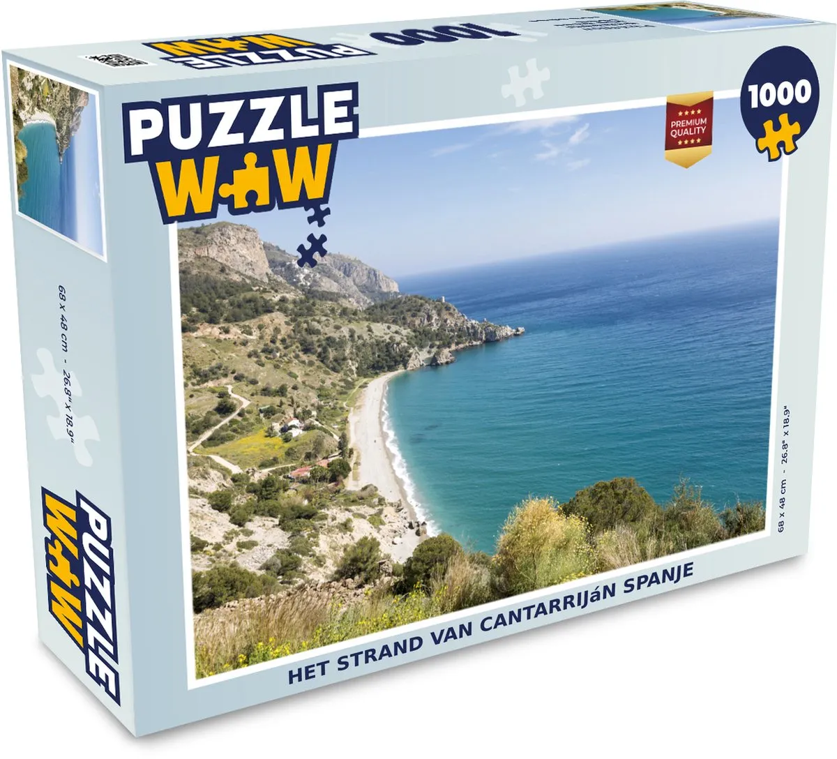 PuzzleWow Het Strand van Cantarriján Legpuzzel 1000 Stuks - Multicolor