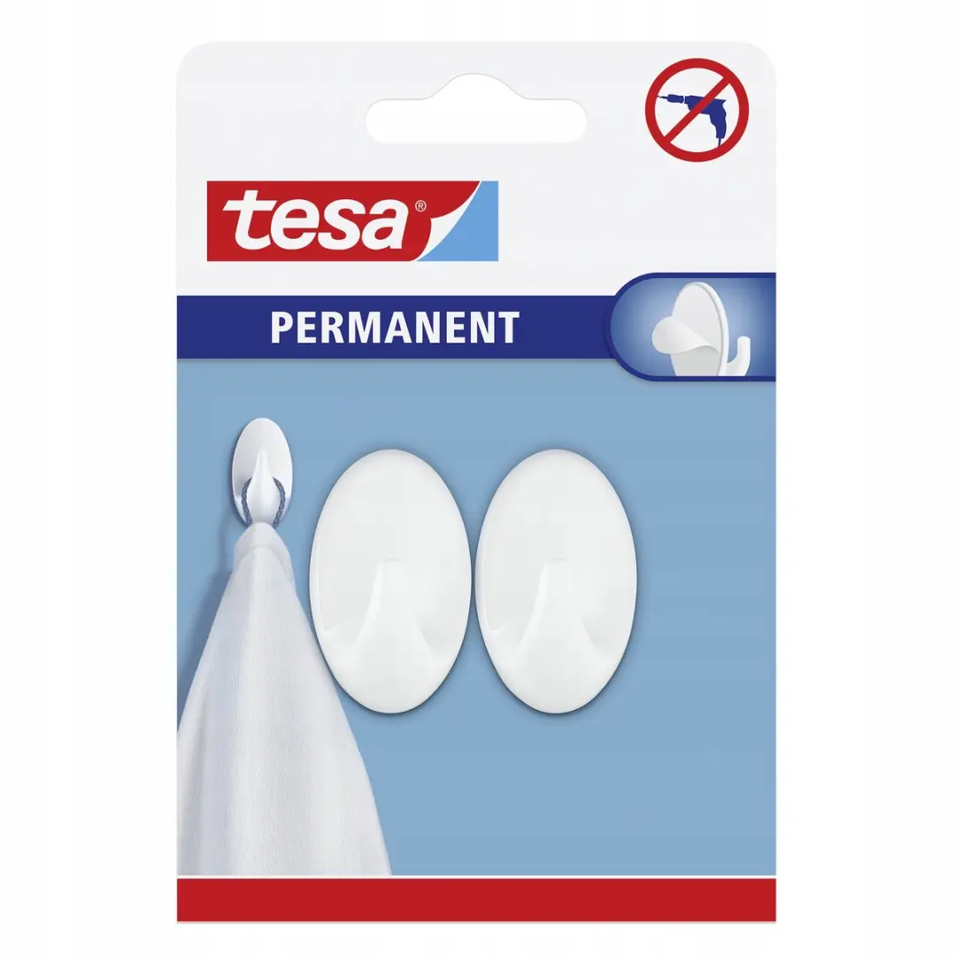 Tesa Zelfklevende Ophanghaakjes 2 Stuks - Wit - afbeelding 3 van 4