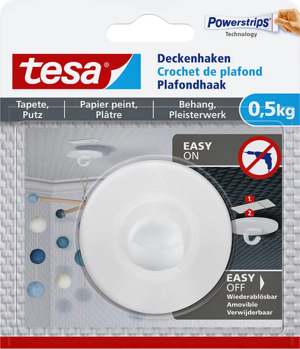 Plafondhaak tesa behang zelfkl 0.5 kg