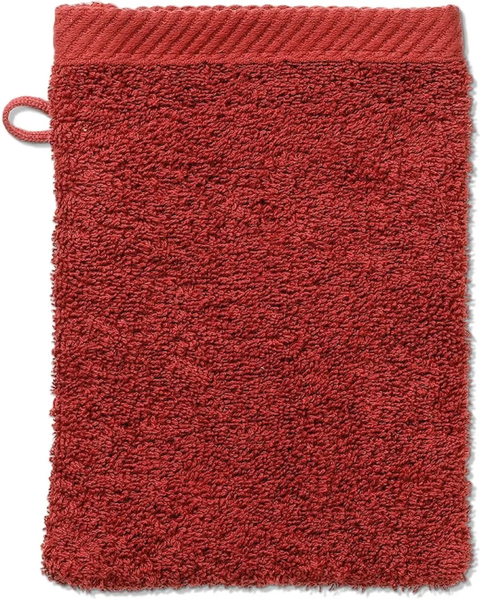 Washandje, Set van 3 Stuks, 15 x 21 cm, Karmijn Rood, Katoen