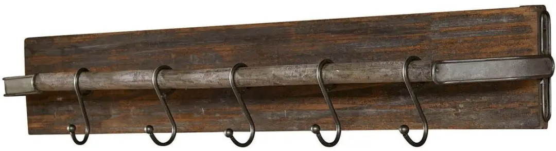 Loberon Rek met haken Paulding - Antiekbruin - afbeelding 2 van 6