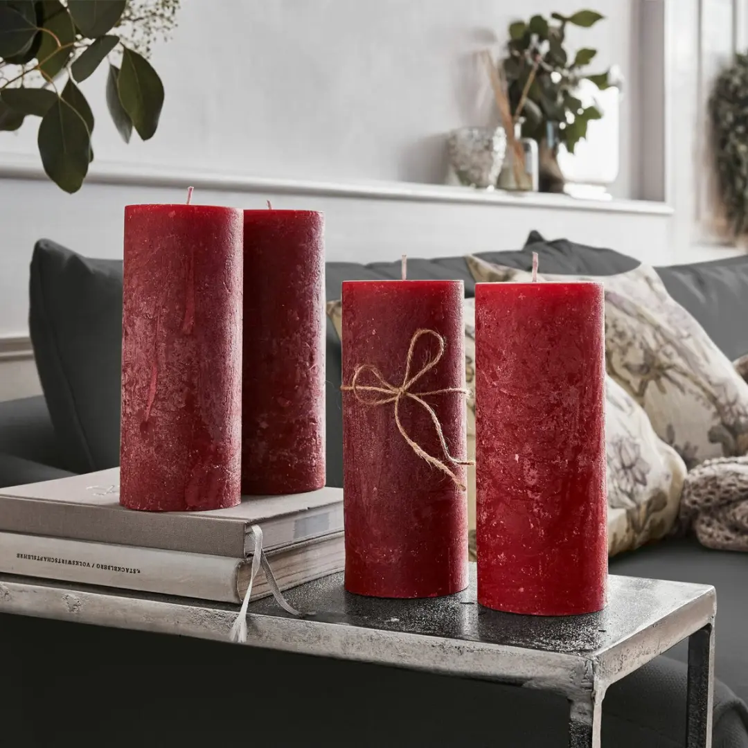 Loberon Homel Kaarsen - 4 Stuks Rood - afbeelding 2 van 5