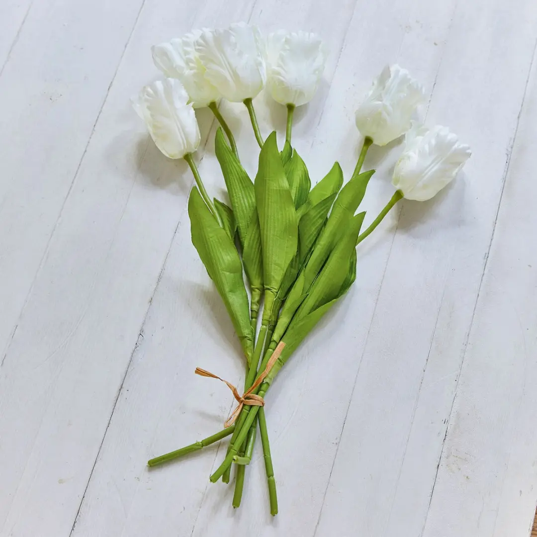 Loberon Lamarr Sierbloemen - 6 Stuks - Wit/Groen - afbeelding 3 van 6
