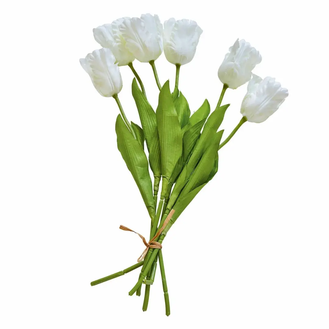 Loberon Lamarr Sierbloemen - 6 Stuks - Wit/Groen - afbeelding 2 van 6