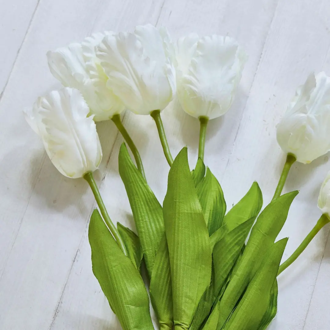 Loberon Lamarr Sierbloemen - 6 Stuks - Wit/Groen - afbeelding 4 van 6