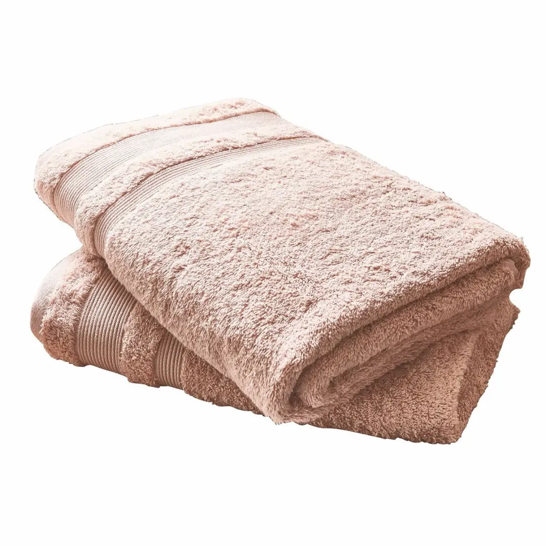 Loberon Bourogne Douchelaken set - 2 Stuks - Terracotta - afbeelding 3 van 4