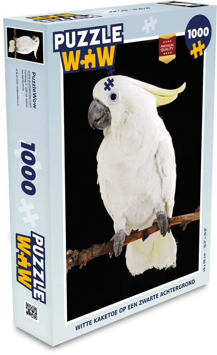 PuzzleWow Legpuzzel Witte Kaketoe 1000 Stuks