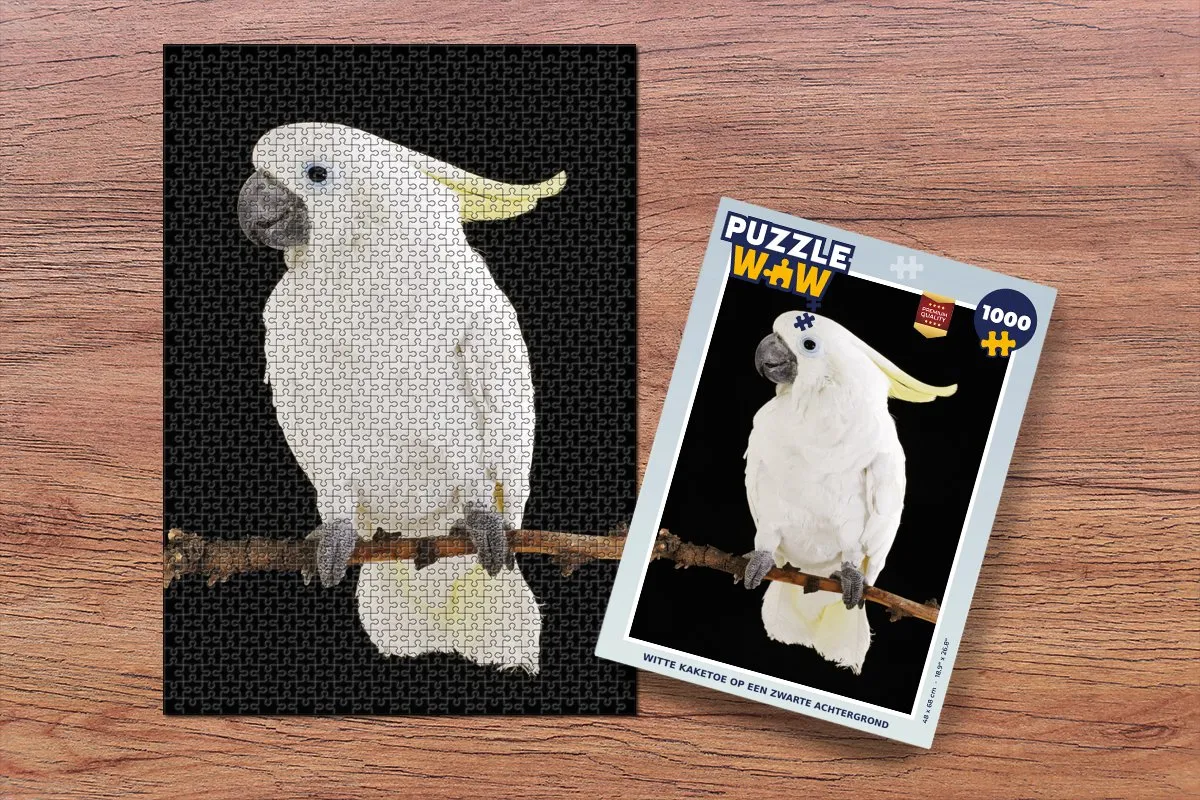 PuzzleWow Legpuzzel Witte Kaketoe 1000 Stuks - Multicolor