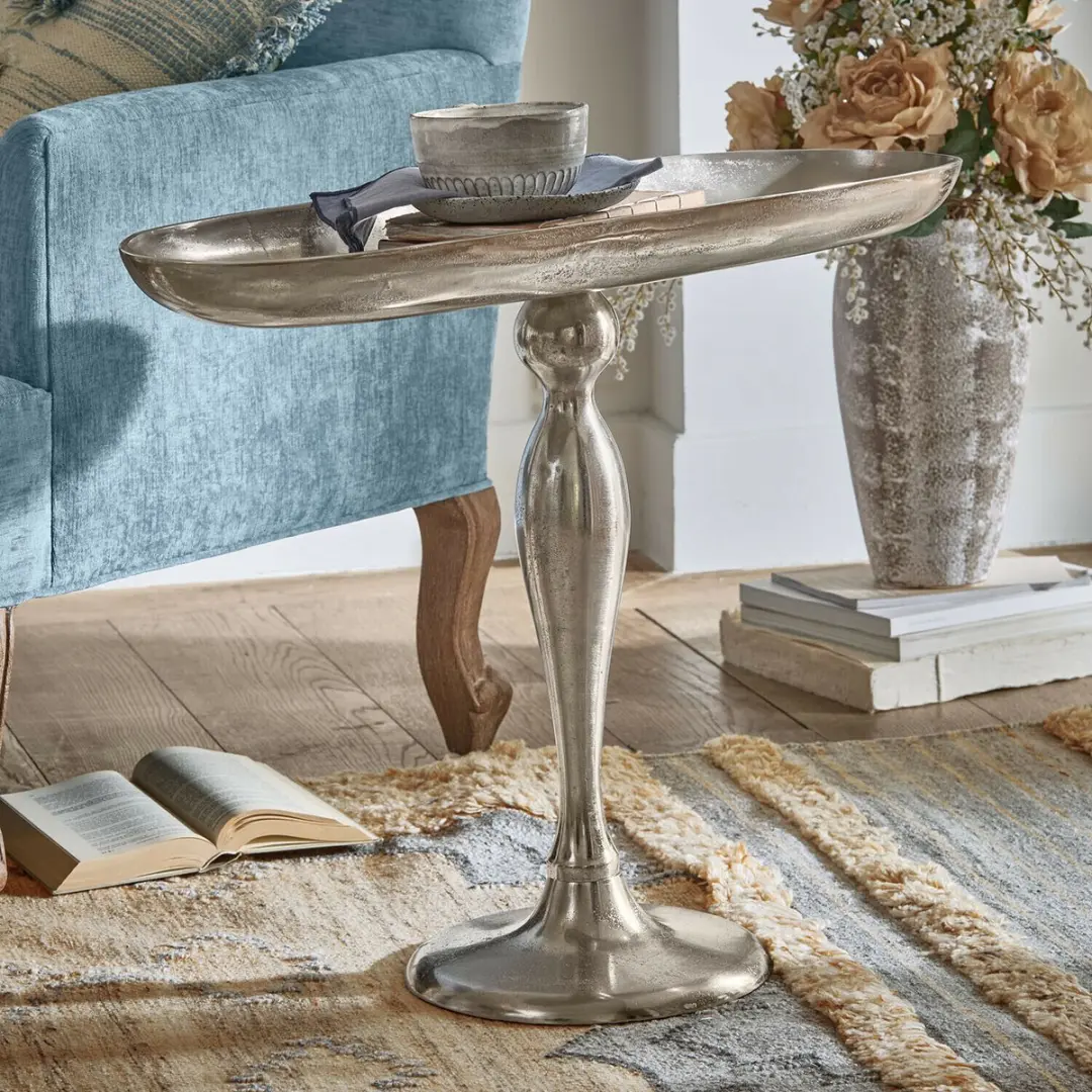 Loberon Stonebrook Bijzettafel - Zilverkleurig - afbeelding 2 van 6