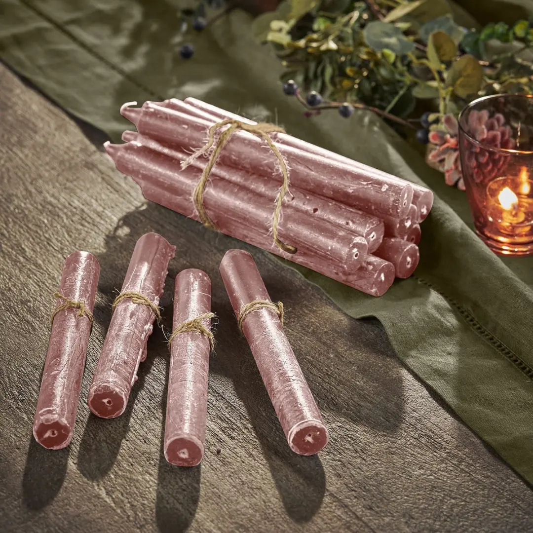 Loberon Bauceau Kaarsen - 12 Stuks Roze - afbeelding 3 van 4