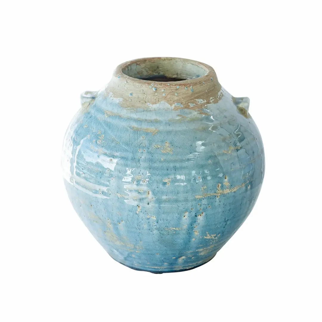 Loberon Trevigno Vaas - Ø25,5cm - Blauw - afbeelding 4 van 4