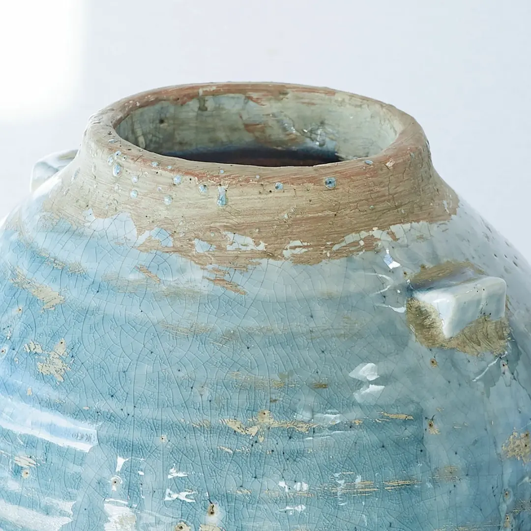 Loberon Trevigno Vaas - Ø25,5cm - Blauw - afbeelding 3 van 4