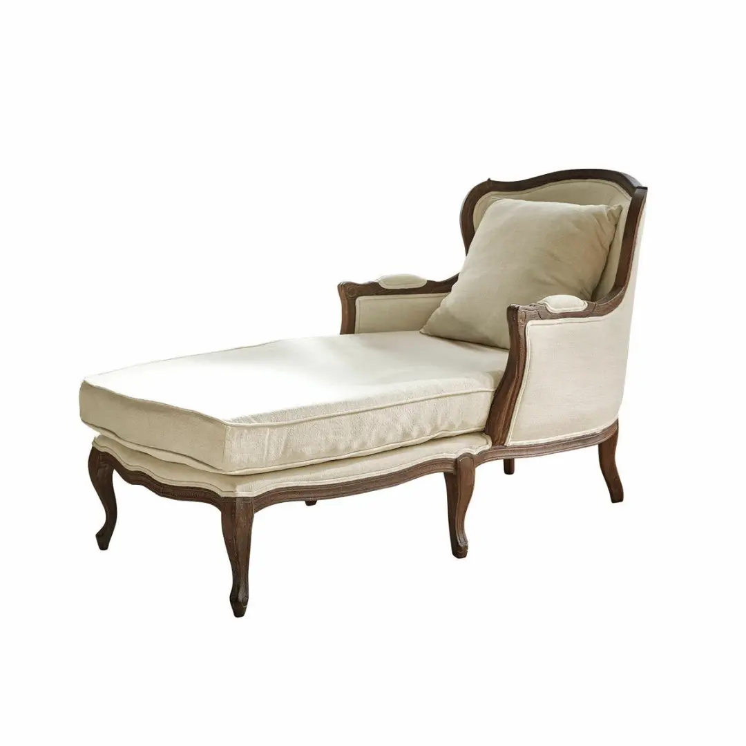 Loberon Muel Chaise Longue 1.5 Zit - Crème/Bruin - afbeelding 6 van 6