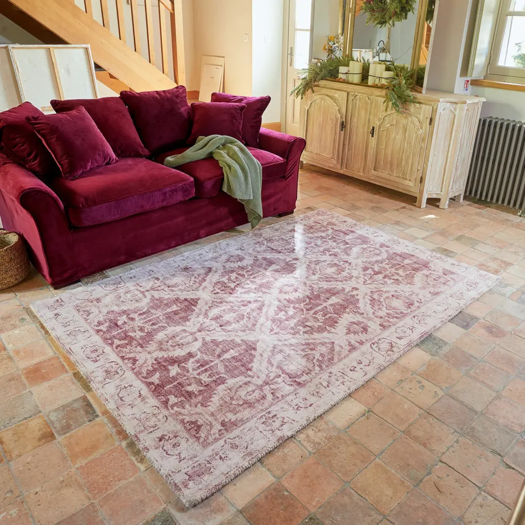 Loberon Mirellis Vloerkleed - Bordeaux - afbeelding 4 van 6