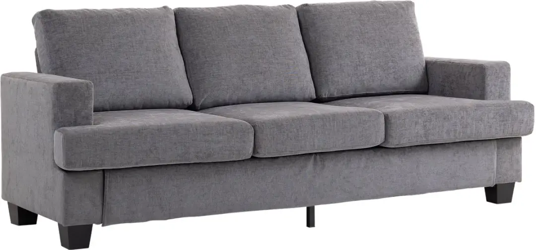 HOMCOM 3 Seater Sofa Polyester 213L x 82B x 90H cm Grau