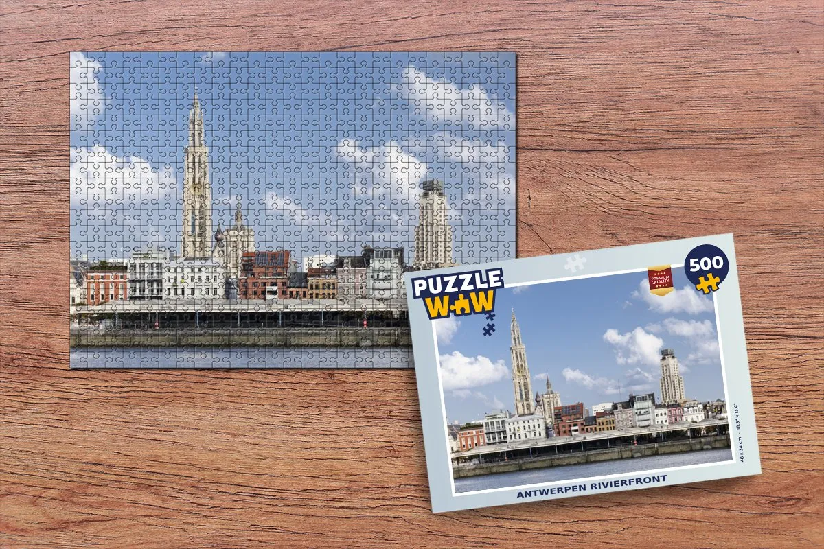 PuzzleWow Antwerpen Legpuzzel 500 Stuks - Multicolor