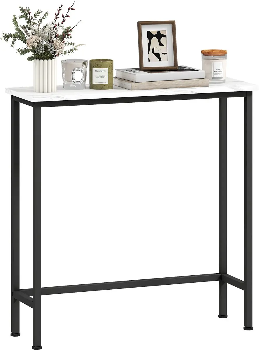 Homcom Consoletafel-Spaanplaat, metaal-75L x 24B x 76H cm-Zwart