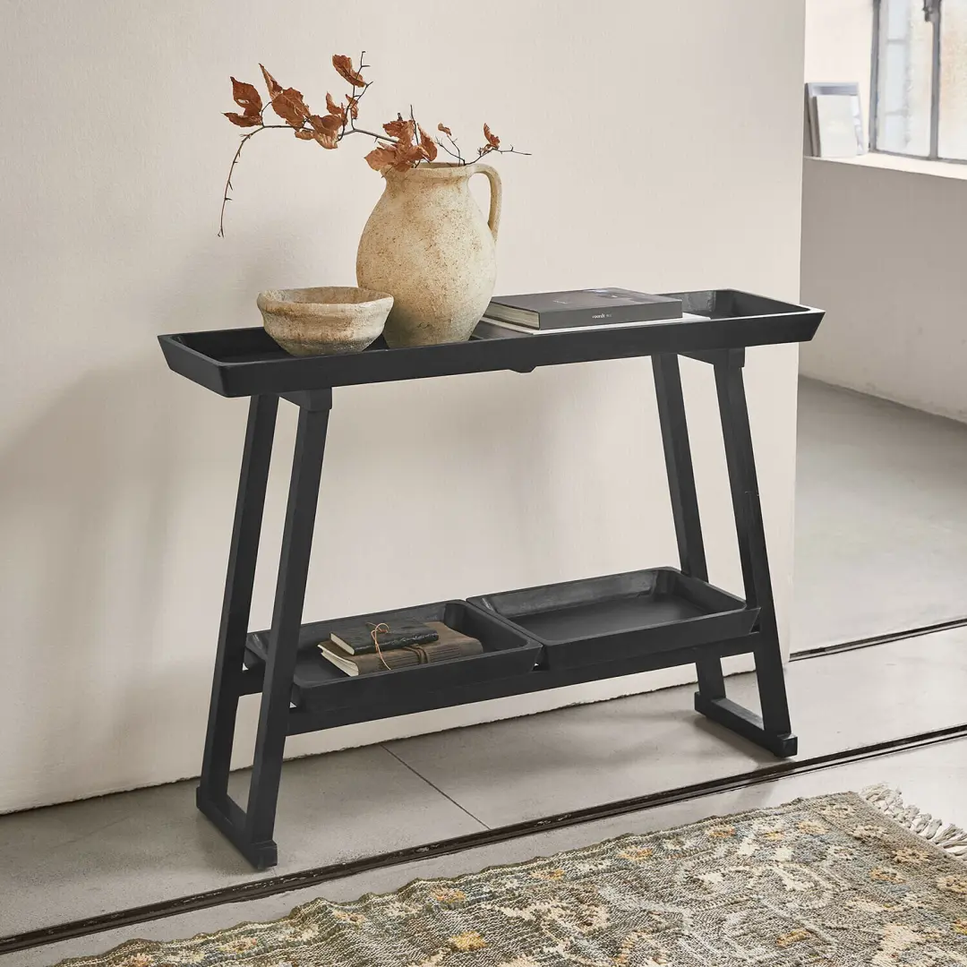 Loberon Ivywood Wandtafel - Zwart - afbeelding 5 van 6