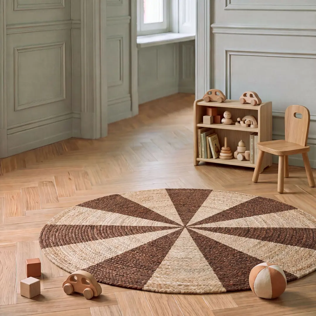 Loberon Zunos Vloerkleed 120cm - Bruin - afbeelding 4 van 6