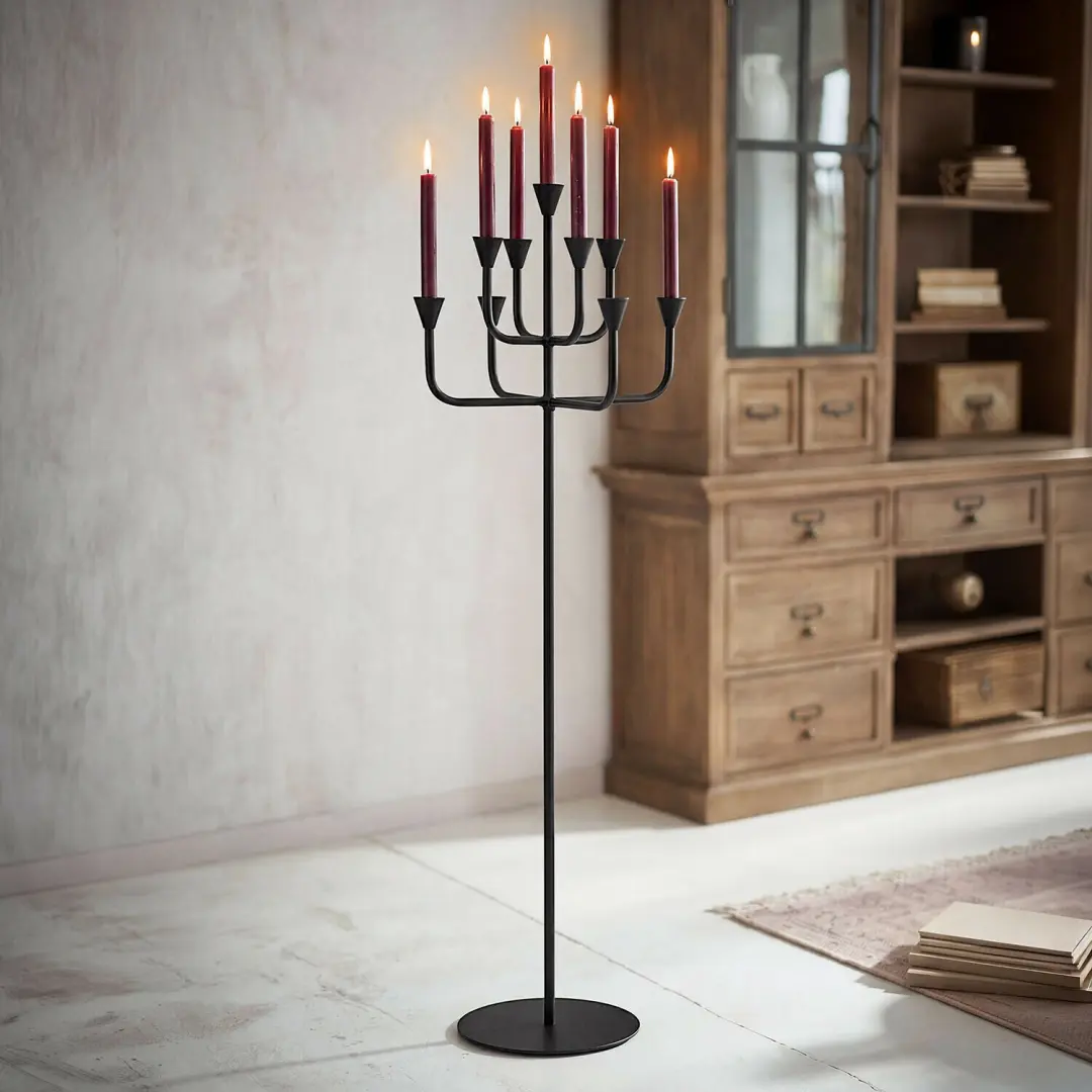 Loberon Aldersgate Kandelaar - Ø40cm - Antiekzwart - afbeelding 4 van 6