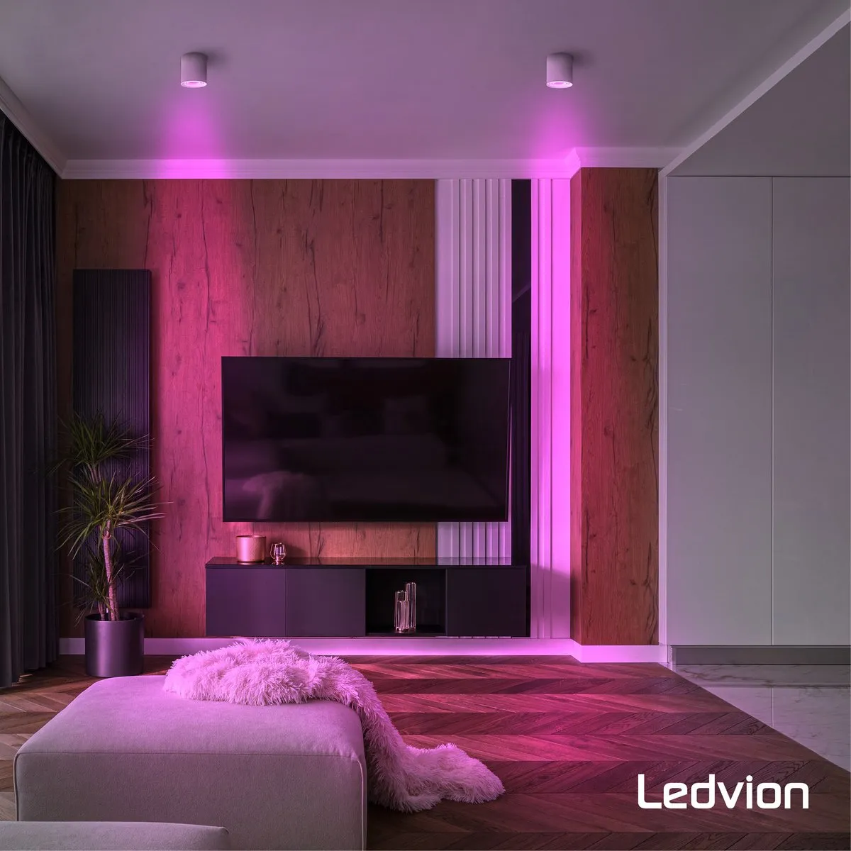 LEDVION 2x Smart RGB+CCT GU10 Spot 4,9W - 345lm - Wifi/Alexa/Google Home
