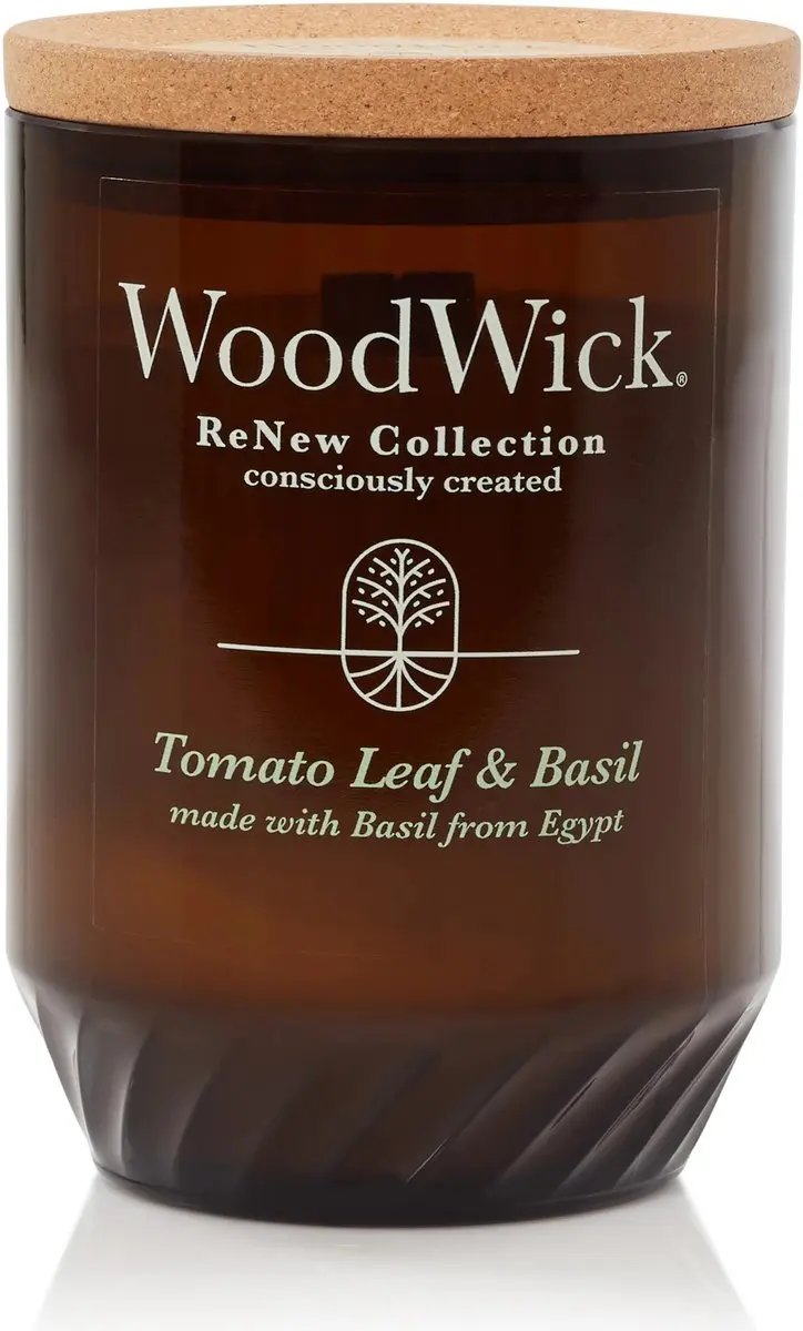 WoodWick ReNew Medium Geurkaars Tomato Leaf & Basil