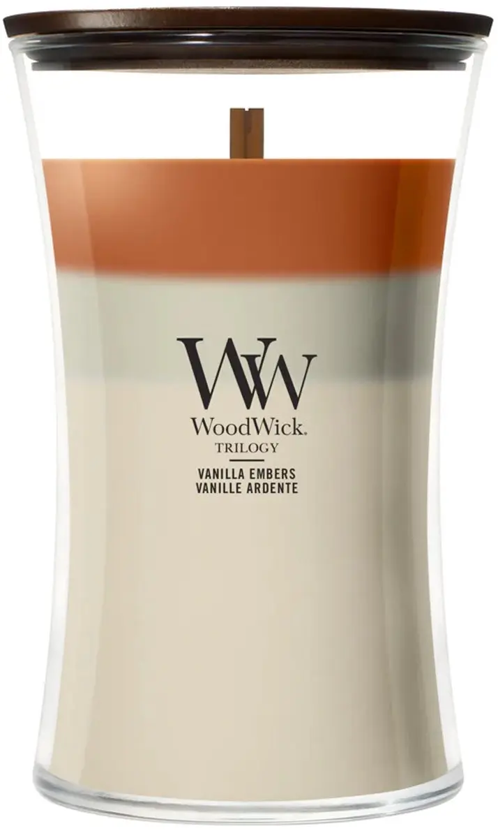 WoodWick Trilogy Hourglass Geurkaars - Large Vanilla Embers