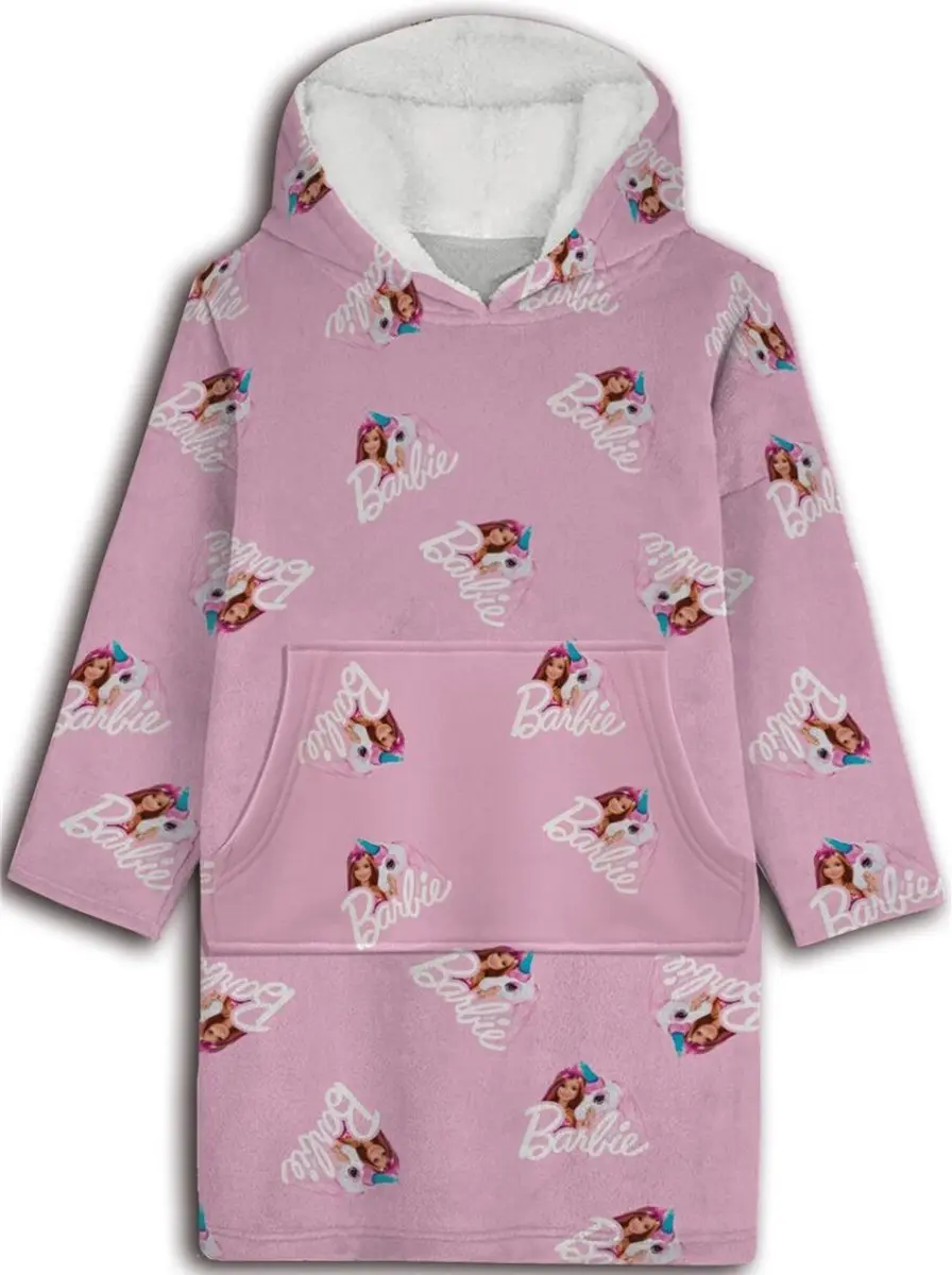 Barbie Hoodie Fleece deken, Pink
