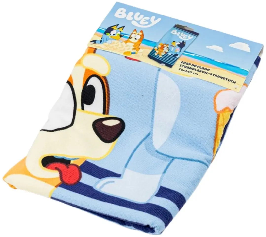 Bluey Strandlaken 70x140cm - Blauw - afbeelding 3 van 5